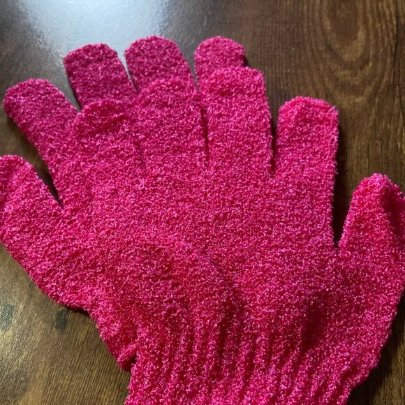 NEW Nylon Exfoliating Bath Shower Gloves - Picture 2 of 5